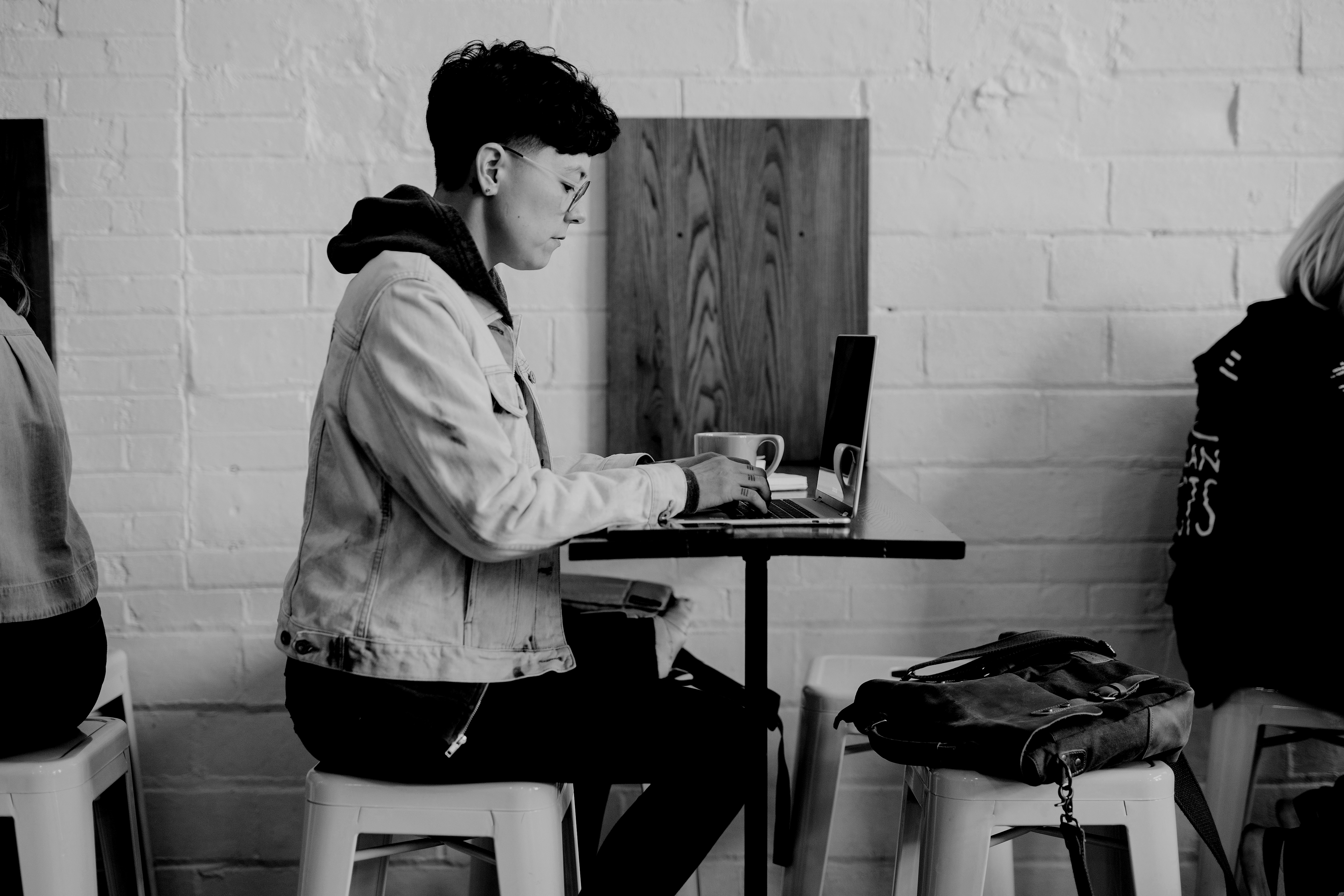 Publishing research: an image of a man working on a laptop